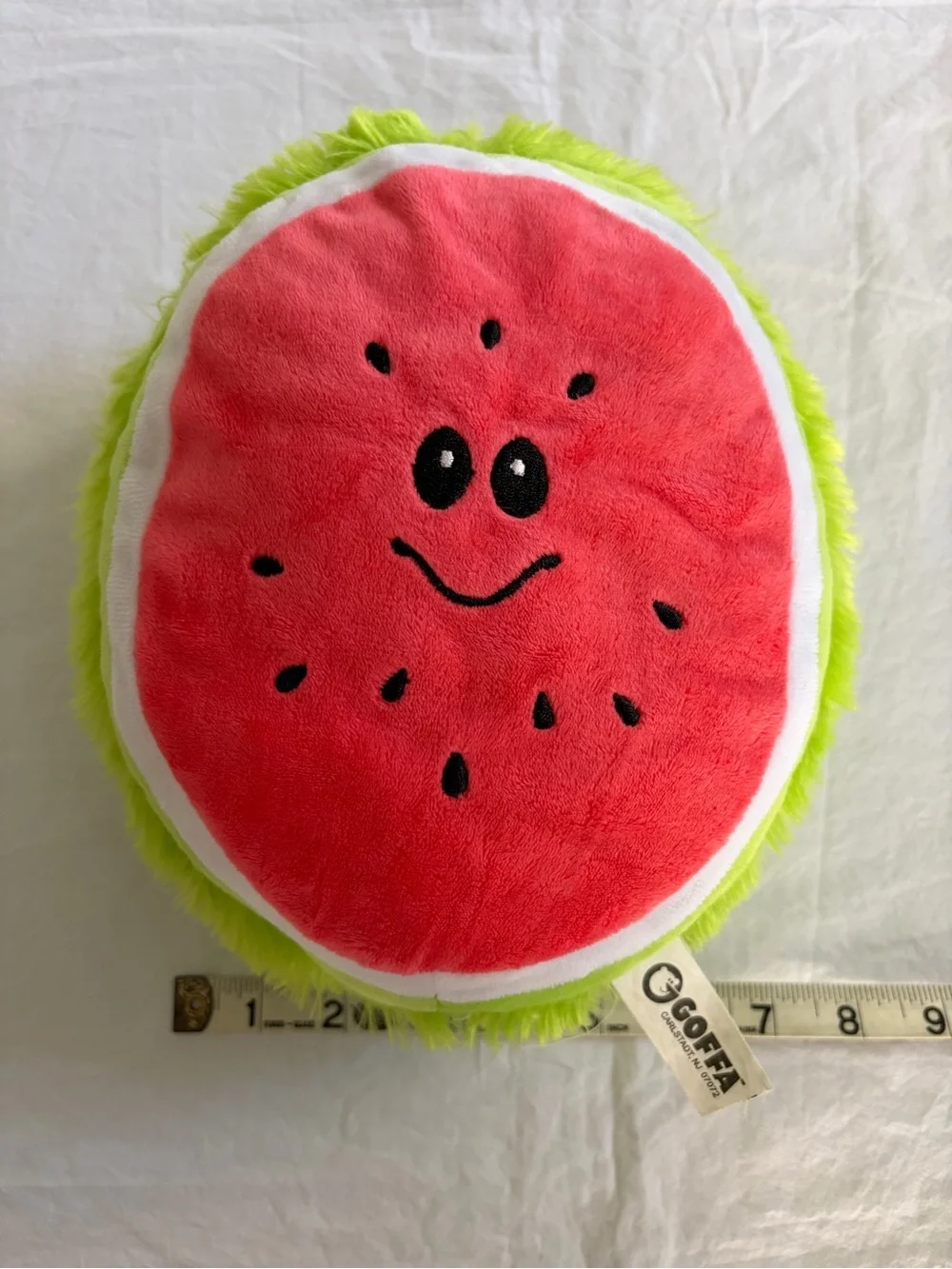 Goffa Watermelon Slice Plush 8 Inch Smiley Face Stuffed Food Toy Cute